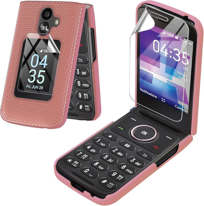 Mocotto for TCL Flip 3 Phone case with Screen Protector Slim Hard Shell Protector Cover for T435 (2024) (TCL Flip 3,Rose Gold) - Image 1